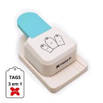 Furador de Tags 3 em 1 Ideal Para Papel Diferentes Tamanhos Make+ Papelaria Banner Tag Punch Scrapbook Recorte Furador de Tags 3 em 1 Ideal Para Papel Diferentes Tamanhos Make+ Papelaria Banner Tag Punch Scrapbook Recorte