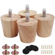 Furniture Legs Txcucc, 5 cm, borracha e madeira, conjunto de 4 Furniture Legs Txcucc, 5 cm, borracha e madeira, conjunto de 4