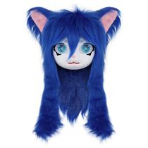Fursuit Cat Mask Halloween Masquerade Cosplay e adereços