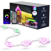 Fusão permanente de luzes externas RGB de 100 pés com controle de APP Fusão permanente de luzes externas RGB de 100 pés com controle de APP