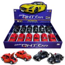 Fusca Clássico de Ferro 1:32 Polícia Atacado Revenda 12pçs