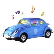 Fusca de Brinquedo que Gira Bate e Volta e Toca Música Animada Azul Fusca de Brinquedo que Gira Bate e Volta e Toca Música Animada Azul