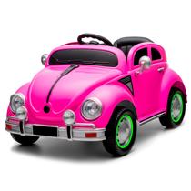 Fusca Elétrico Infantil Carrinho De Passeio Para Meninas 12V Rosa