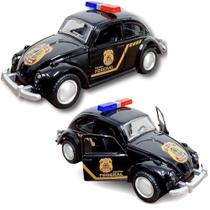 Fusca Policial Federal com Pneus de Borracha Abre Portas 12cm Escala 1:32 Original