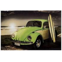 Fusca verde surf quadro estilo retro