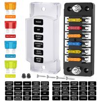Fuse Block Nilight de 6 vias com barramento negativo, suporte de fusível de lâmina de 12V