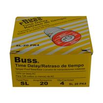 Fuse Bussmann SL-20PK4 de 20 Amperios con Retardo de Tiempo 125V Paquete de 4 Fuse Bussmann SL-20PK4 de 20 Amperios con Retardo de Tiempo 125V Paquete de 4