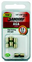 Fuse Jandorf AGA 2.5A Vidro de Ação Rápida 250V Fuse Jandorf AGA 2.5A Vidro de Ação Rápida 250V