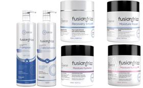Fusion Frizz Shampoo 1 l + Condicionador 1 l + Kit 3 Máscaras 500 ml + Recovery Smooth 500 ml