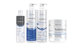 Fusion Frizz Shampoo 1 L + Condicionador 1 L + Recovery Smooth 500 ml + Progressiva Orgânica 500 ml