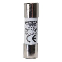 Fusivel Cartucho 10X38mm 25A 500V Metaltex