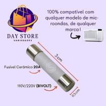 Fusível Cerâmico 20A Para Microondas Compatível com Diversas Marcas e Modelos