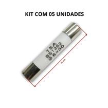 Fusível cerâmico microondas - Kit com 05 peças -15A -6x30 - 250v Fusível cerâmico microondas - Kit com 05 peças -15A -6x30 - 250v