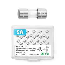 Fusível CHANZON 3,6 x 10 mm 5 A 125 V/250 V de ação rápida, 20 unidades