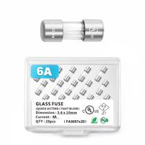 Fusível CHANZON 3,6 x 10 mm 6 A 125 V/250 V de ação rápida, 20 unidades