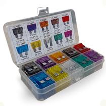 Fusivel Lamina Automotivo Medio Carro Moto Kit 100 Peças de 2A a 35Ampéres Acompanha Estojo