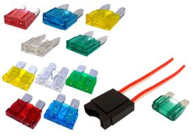 Fusível Lamina e Mini 10 15 20 25 30 Amperes 10 de cada acompanha +1 Porta fusivel ocm fio e 1 fusivel max