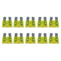 Fusivel Lamina Engate Medio 20A Amarelo 20 Amperes Automotivo Kit com 10 Unidades