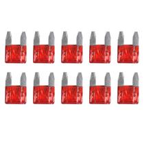 Fusivel Lamina Pequeno Mini 10A Amperes Vermelho Automotivo Kit com 10 Unidades Fusivel Lamina Pequeno Mini 10A Amperes Vermelho Automotivo Kit com 10 Unidades