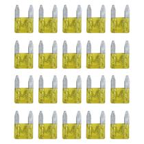 Fusivel Lamina Pequeno Mini 20A Amperes Amarelo Automotivo Kit com 20 Unidades