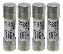 Fusível Solar Fotovoltaico Dc 10x38mm 25a 1000v - 4 Peças Fusível Solar Fotovoltaico Dc 10x38mm 25a 1000v - 4 Peças