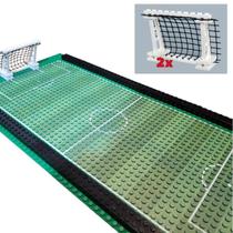 FUTEBOL CAMPO GRANDE em PIXEL compatível com 2 traves sem Jogadores Blocos Montar Lestgo
