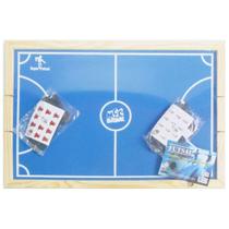 MESA FUTEBOL DE BOTAO EM MDF COMPLETA 62X44CM CAMPO DEDOBOL PETELECO  BRINQUEDO PORTATIL