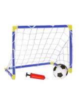 FUTEBOL GOLZINHO MINI TRAVE 41x60x29CM COM REDE BOLA E BOMBA