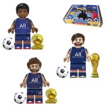FUTEBOL Melhor clube do mundo Paris Saint Germain PSG França 3 jogadores NEYMAR MESSI MBAPPÉ Blocos Montar Letsgo 33 pçs FUTEBOL Melhor clube do mundo Paris Saint Germain PSG França 3 jogadores NEYMAR MESSI MBAPPÉ Blocos Montar Letsgo 33 pçs