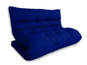 Futon 02 Lugares Slim 128x188x10cm - Cor Azul