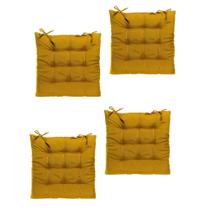 Futon Almofada Assento Algodão Poliester 40cmx40cm - Marrom Kit:4