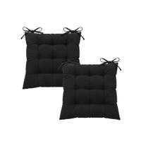 Futon Almofada Assento Algodão Poliester 40cmx40cm - Preto Kit:2 Futon Almofada Assento Algodão Poliester 40cmx40cm - Preto Kit:2
