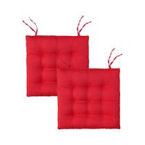 Futon Almofada Assento Algodão Poliester 40cmx40cm - Vermelho Kit:2 Futon Almofada Assento Algodão Poliester 40cmx40cm - Vermelho Kit:2