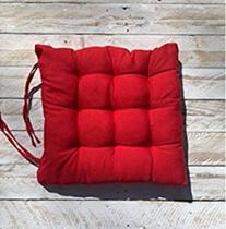 Futon Assento De Cadeira Vermelho Artesanal Cordas 40x40cm Macio Confortável