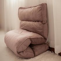 Futon Colchonete Colchão Espuma Dobrável 70x170x12cm Em Sued Aveludado Capa Lavável em Máquina