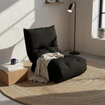 Futon Colchonete Dobrável De Espuma Preto Solteiro 165cm Futon Colchonete Dobrável De Espuma Preto Solteiro 165cm
