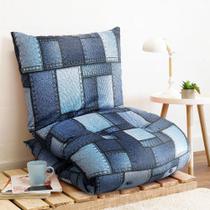 Futon Dobrável de Espuma Solteiro Jeans - Emcompre