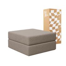Futón Dobrável em Tecido Bouclé LuxBlend - Converte em Colchão de Solteiro Sofá na Caixa Futón Dobrável em Tecido Bouclé LuxBlend - Converte em Colchão de Solteiro Sofá na Caixa
