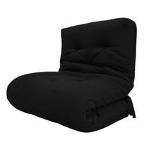Futon Solteiro Dobrável Oriental Confort Plus Preto