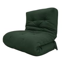 Futon Solteiro Dobrável Oriental Confort Plus Verde Militar