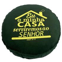 Futton Turco Redondo Veludo Estampado Ø45cm Verde