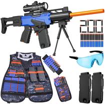Fuzil de precisão automático Toy Gun com mira, colete tático e balas