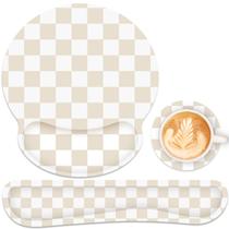 G JGOO Beige Almohadilla Ergonómica para Mouse y Reposamuñecas para Teclado