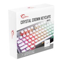 G.SKILL Crystal Crown Keycaps - Keycap Set com camada transparente para teclados mecânicos, chave 104 completa, layout padrão ANSI 104 Inglês (EUA) - Branco