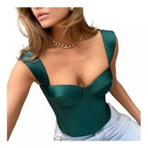 G0402-Blusa Top Cropped Corselet Corpete Alcinha Festa Branco 235m G0402-Blusa Top Cropped Corselet Corpete Alcinha Festa Branco 235m