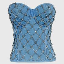 G0611-Blusa Top Cropped Festa Balada Sexy Corselet Brilho Luxo 6z G0611-Blusa Top Cropped Festa Balada Sexy Corselet Brilho Luxo 6z