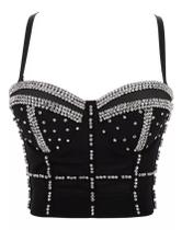 G0702-Blusa Top Cropped Festa Balada Corpete Corselet Luxo 590s