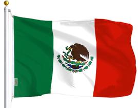 G128 Bandeira mexicana do México 9,5 cm x 1,5 m Série LiteWeave impressa em poliéster 100D Bandeira do país, cores