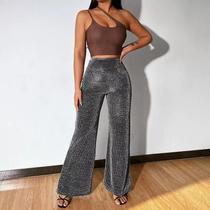 G1308-Calça Feminina Pantalona Lurex Brilho Festa Balada Luxo 333m G1308-Calça Feminina Pantalona Lurex Brilho Festa Balada Luxo 333m