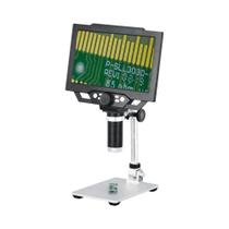 G1600 Microscópio Eletrônico Digital, Trinocular Amplificação Contínua Magnifier, 9 ", 12MP, 1-1600X